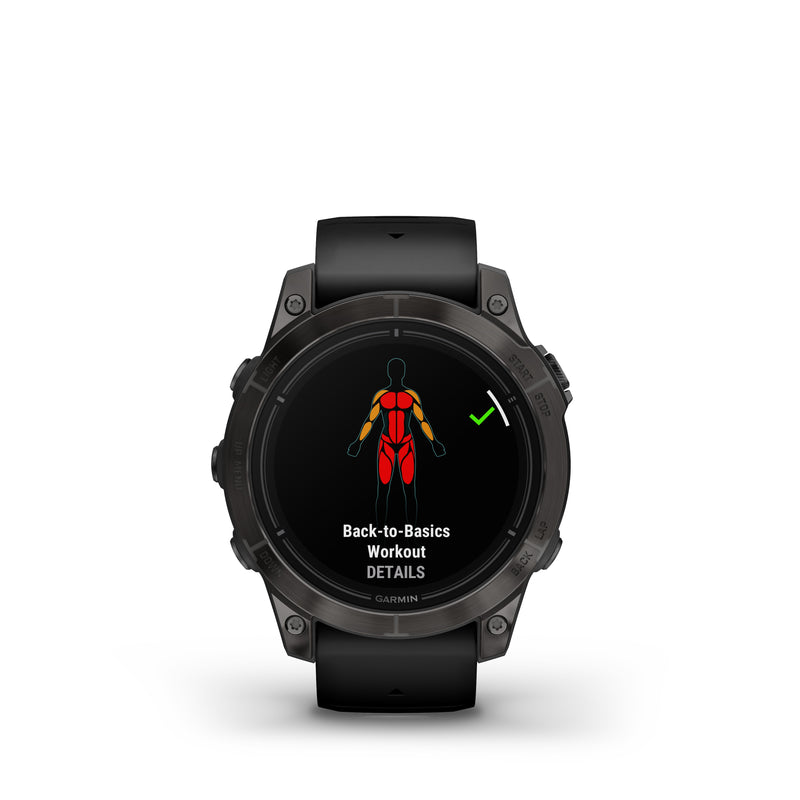 Garmin epix™ Pro Gen 2 Sapphire Edition GPS Smartwatch and Fitness Tracker - 47-mm - Carbon Grey DLC Titanium Bezel with Black Band