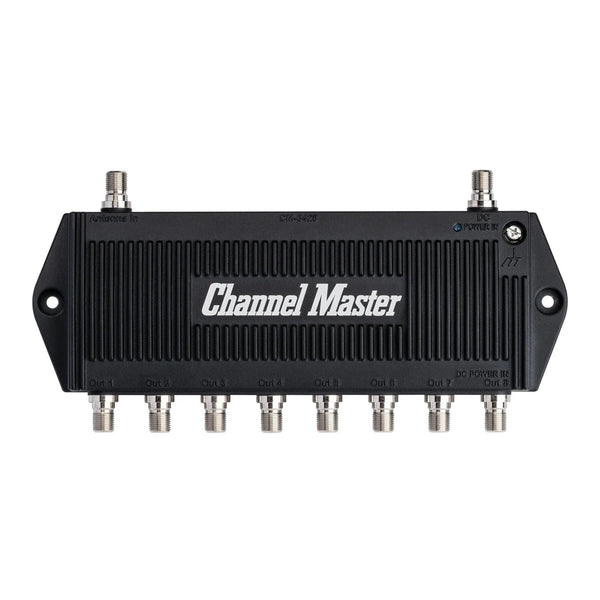 Channel Master TV Antenna Booster 8 Distribution Amplifier 8-port - Black