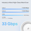 TP-Link Deco BE95 BE33000 Quad-Band Whole Home Mesh Wi-Fi 7 System - 2-pack - White