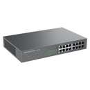Grandstream Rackmountable Layer 2 Unmanaged 16-port Gigabit Ethernet Switch with 8 x PoE Output - Grey