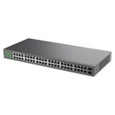 Grandstream Rackmountable Layer 2 Unmanaged 50-port Ethernet Switch with 48 x Gigabit Ports and 2 x SFP Ports - Grey