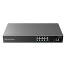 Grandstream Rackmountable Enterprise Layer 2+ 10-port Managed PoE Network Switch with 8 x PoE Gigabit Ethernet Ports and 2 x SFP Ports - Grey