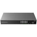 Grandstream Rackmountable Enterprise Layer 2+ 10-port Managed Network Switch with 8 x Gigabit Ethernet Ports and 2 x SFP Ports - Grey