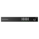 Grandstream Rackmountable Enterprise Layer 2+ 10-port Managed Network Switch with 8 x Gigabit Ethernet Ports and 2 x SFP Ports - Grey