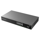 Grandstream Rackmountable Enterprise Layer 2+ 10-port Managed Network Switch with 8 x Gigabit Ethernet Ports and 2 x SFP Ports - Grey