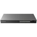 Grandstream Rackmountable Enterprise Layer 2+ 20-port Managed PoE Network Switch with 16 x PoE Gigabit Ethernet Ports and 4 x SFP Ports - Grey