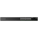Grandstream Rackmountable Enterprise Layer 2+ 20-port Managed PoE Network Switch with 16 x PoE Gigabit Ethernet Ports and 4 x SFP Ports - Grey