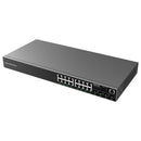 Grandstream Rackmountable Enterprise Layer 2+ 20-port Managed PoE Network Switch with 16 x PoE Gigabit Ethernet Ports and 4 x SFP Ports - Grey