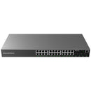 Grandstream Rackmountable Enterprise Layer 2+ 28-port Managed PoE Network Switch with 24 x PoE Gigabit Ethernet Ports and 4 x SFP Ports - Grey