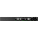 Grandstream Rackmountable Enterprise Layer 2+ 28-port Managed PoE Network Switch with 24 x PoE Gigabit Ethernet Ports and 4 x SFP Ports - Grey