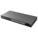 Grandstream Rackmountable Enterprise Layer 2+ 28-port Managed PoE Network Switch with 24 x PoE Gigabit Ethernet Ports and 4 x SFP Ports - Grey
