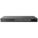Grandstream Rackmountable Enterprise Layer 2+ 28-port Managed PoE Network Switch with 24 x PoE Gigabit Ethernet Ports and 4 x SFP Ports - Grey