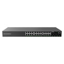 Grandstream Rackmountable Enterprise Layer 2+ 28-port Managed Network Switch with 24 x Gigabit Ethernet Ports and 4 x SFP Ports - Grey