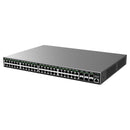 Grandstream Rackmountable Enterprise Layer 2+ 54-port Managed Network Switch with 48 x Gigabit Ethernet Ports and 6 x SFP+ Ports - Grey
