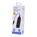 Jensen USB A to 4 Port USB A Hub - Black