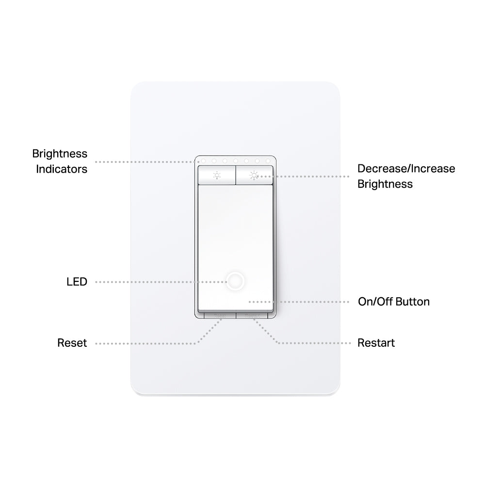 TP Link Kasa Smart Wi Fi Dimmer Matter Light Switch 3 pack White TP Link Kasa Smart Wi Fi Dimmer Matter Light Switch 3 pack White