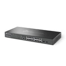TP-Link Omada 16-Port 2.5G and 2-Port 10GE SFP+ L2+ Rackmountable Managed Switch with 8-Port PoE+ - Grey