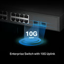 TP-Link Omada 16-Port 2.5G and 2-Port 10GE SFP+ L2+ Rackmountable Managed Switch with 8-Port PoE+ - Grey