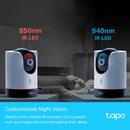 TP-Link Tapo 2K QHD 360-deg Pan/Tilt AI Home Security Wi-Fi Camera - White