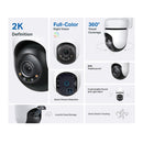 TP-Link Tapo 2K Full Colour Night Vision Pan/Tilt Security Wi-Fi Camera - White