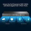 TP-Link JetStream 24-Port 2.5GBASE-T and 4-Port 10GE SFP+ L2+ Rackmountable Managed Switch with 16-Port PoE+ & 8-Port PoE++ - Grey