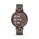 Garmin Lily Classic Leather Heart Rate Smartwatch and Fitness Tracker with Assistance Alerts - Bronze