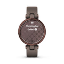 Garmin Lily Classic Leather Heart Rate Smartwatch and Fitness Tracker with Assistance Alerts - Bronze