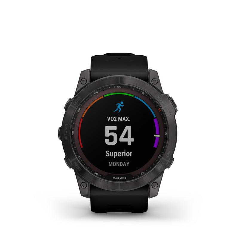 Garmin fenix 7X Sapphire Solar Charging GPS Smartwatch and Fitness Tracker with Incident Detection - Carbon Grey