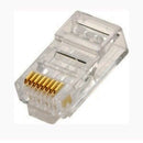 Vertical Cable Cat5e RJ45 Connectors - 100 Pack - Clear