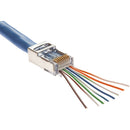 Vertical Cable Cat5e RJ45 Shielded Feed-Through Modular Plug - 100-pack