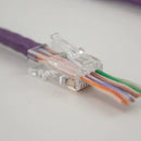 Vertical Cable CAT6A Feed Through Plug Unshielded RJ45 Modular Connector - 100-pack