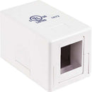 Vertical Cable 1-port Keystone Surface Mount Box with Adhesive Tape - White