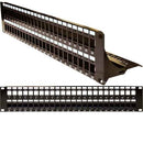 Vertical Cable Rack Mountable 2U 48-port Blank Patch Panel with Cable Manager - 48.26-cm (19-in) - Black