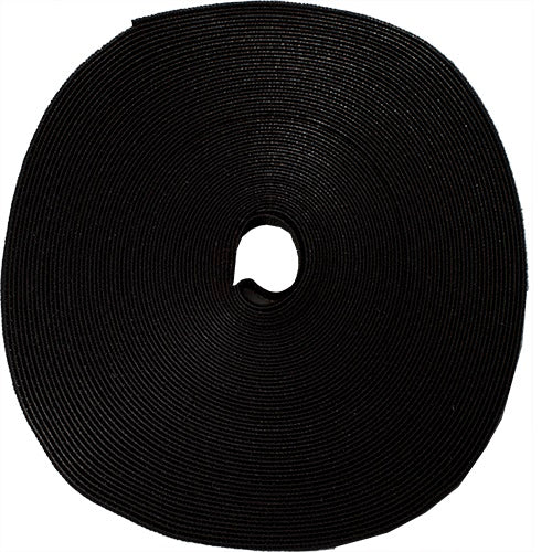 Vertical Cable 1.9-cm (3/4-in) Velcro Tie Wrap Roll - 22.86-meter (75-ft) - Black