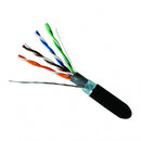 Vertical Cable Shielded UV Rated Cell Tower/Direct Burial Dual Jacket Cat5e 350-MHz 8-Conductor 4-Pair 24-gauge CWT Solid Bare Copper - 304.8-meter (1000-ft) Reel in Box - Black