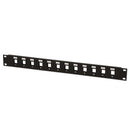 HomeWorx 12 Port Keystone Patch Panel - Rack Mountable - Black