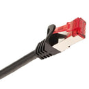 Vertical Cable CAT6A Mold-Injection Snagless Shielded Patch Cable - 0.3-meter (1-ft) - Black