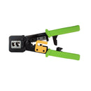 Vertical Cable Crimp Tool for RJ45 Cat6/Cat6a Non-Feed-Through and Cat6/Cat6a Feed-Through Connectors 8×8 - Green