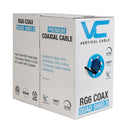 Vertical Cable RG6 Quad Shield Premium Coaxial Cable 75 OHM 18-gauge CCS Conductor Aluminum Foil Shield & Aluminum Braid - 304.8-meter (1000-ft) Pull Box - Black
