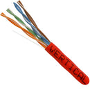 Vertical Cable Cat5e 24-gauge UTP 8-conductor Solid Bare Copper 350MHz Riser Rated PVC Jacket - 304.8-meter (1000-ft) Pull Box - Red
