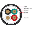 Vertical Cable Audio Cable UV Rated Outer Jacket Direct Burial 18-AWG 4-Conductor 16-Strand PE Jacket Pull Box - 152.4-meter (500-ft) - Black