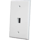 Vertical Cable 1-Port Keystone Mid Size Wall Plate - White