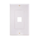 Vertical Cable 1-port Keystone Insert Decora Wall Plate - White