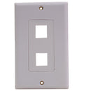 Vertical Cable 2-port Keystone Insert Decora Wall Plate - White