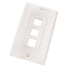 Vertical Cable 3-port Keystone Insert Decora Wall Plate - White