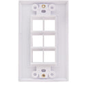 Vertical Cable 6-port Keystone Insert Decora Wall Plate - White