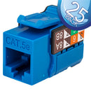 Vertical Cable RJ45/Cat5e 8x8 Data Grade Keystone Insert - 25-pack - Blue