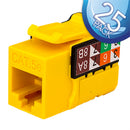Vertical Cable RJ45/Cat5e 8x8 Data Grade Keystone Insert - 25-pack - Yellow