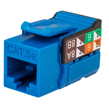 Vertical Cable RJ45/Cat5e Data Grade Keystone Insert - Single - Blue