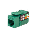 Vertical Cable RJ45/CAT5E 8x8 Data Grade Unshielded Keystone Jack - Green